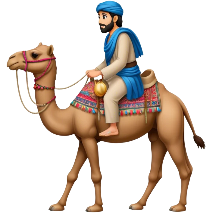 Afghan riding a camel emoji