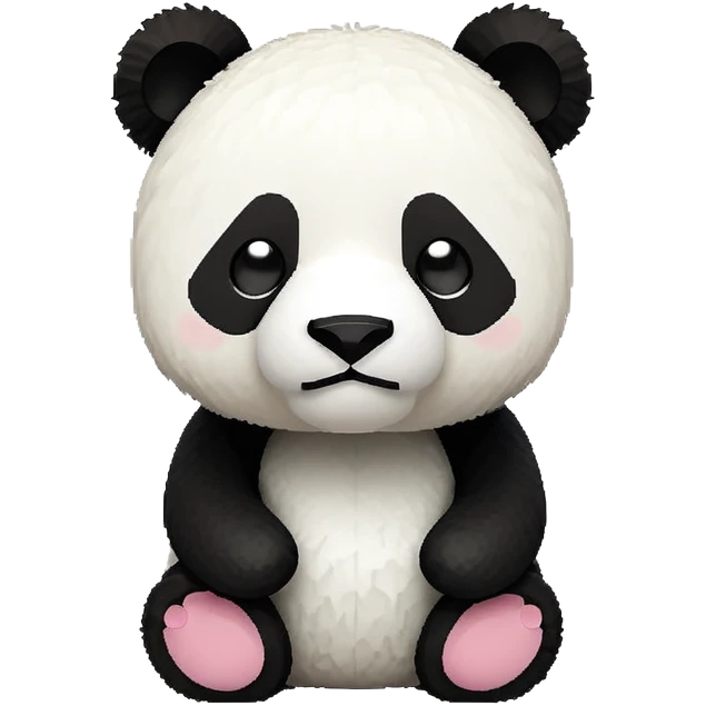 minecraft panda, blocky, cute emoji