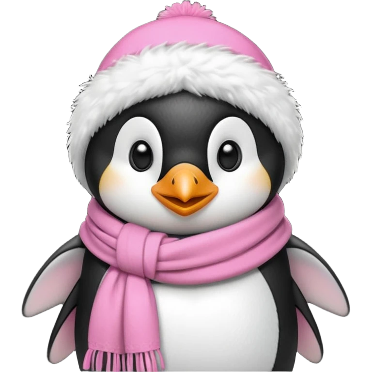 penguin with pink scarf  emoji