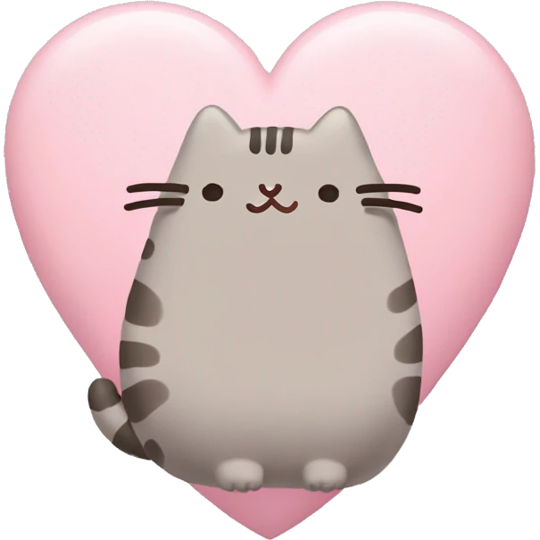 pusheen light pink heart emoji
