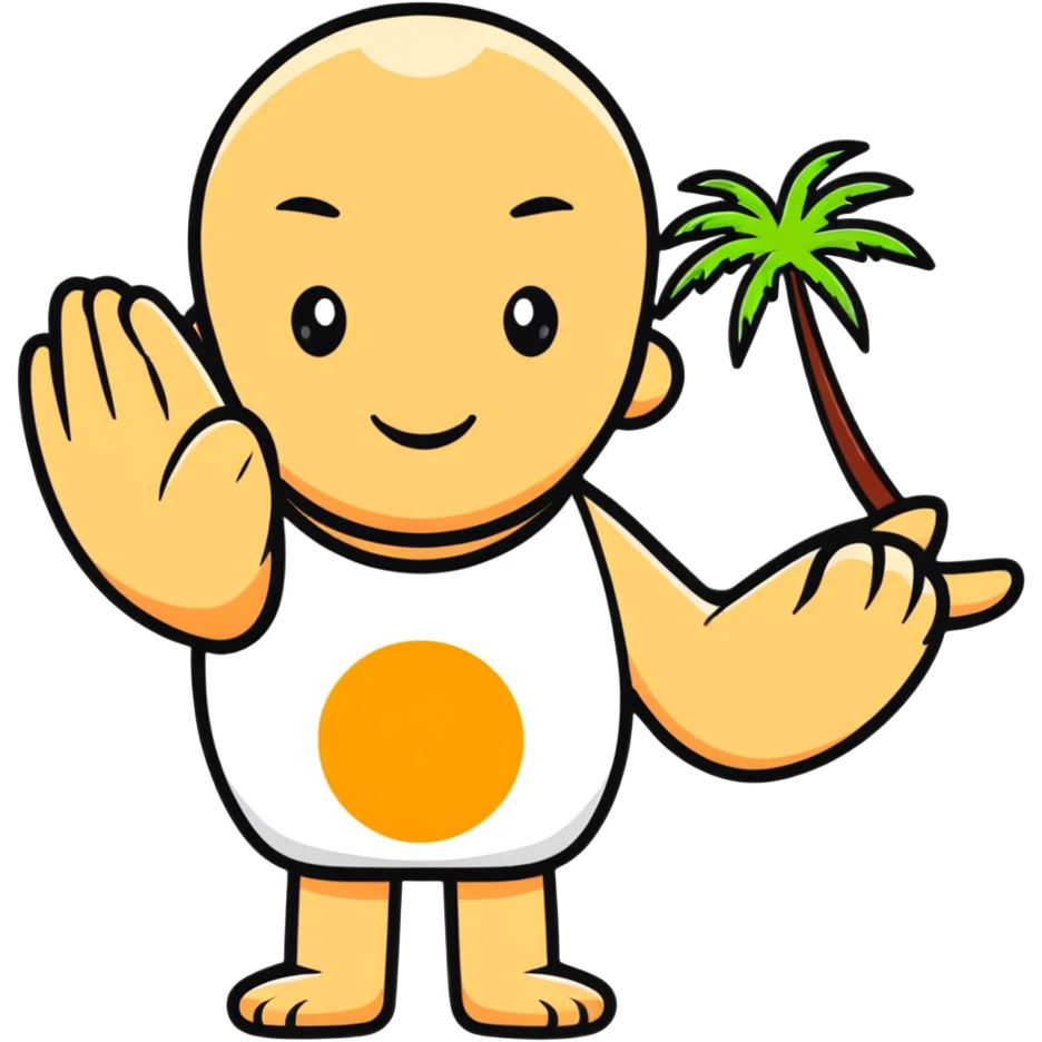 character with palm out, 'stop' pose emoji
