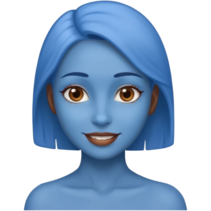 Blue skinned woman emoji
