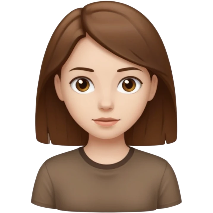 Pale girl brown hair and wearing brown shirt  emoji