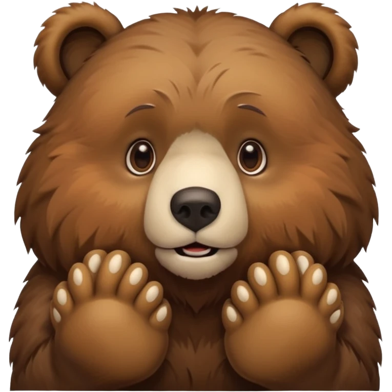 Coy bear hiding his face with paws emoji