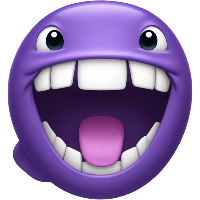 purple whale front with open mouth emoji