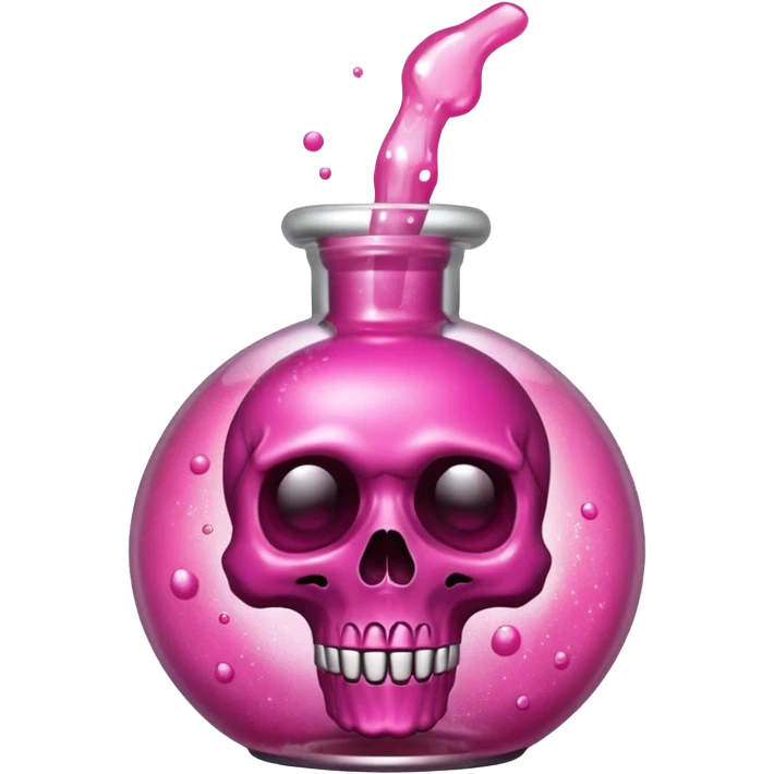 glitter toxic pink potion with dead symbol
 emoji