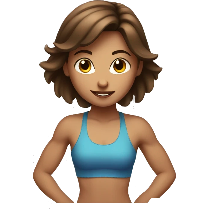 Brown hair girl strenght training emoji