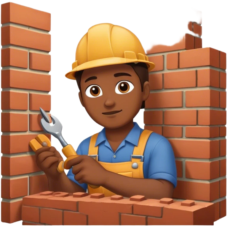 mason worker bricks emoji