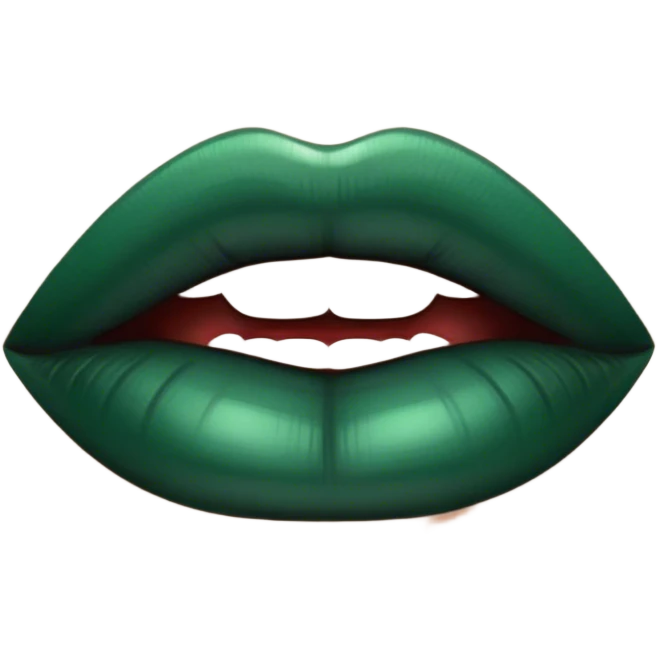 dark emerald color lips realistic emoji
