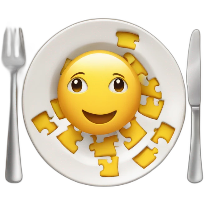 cute plate in puzzle pieces emoji