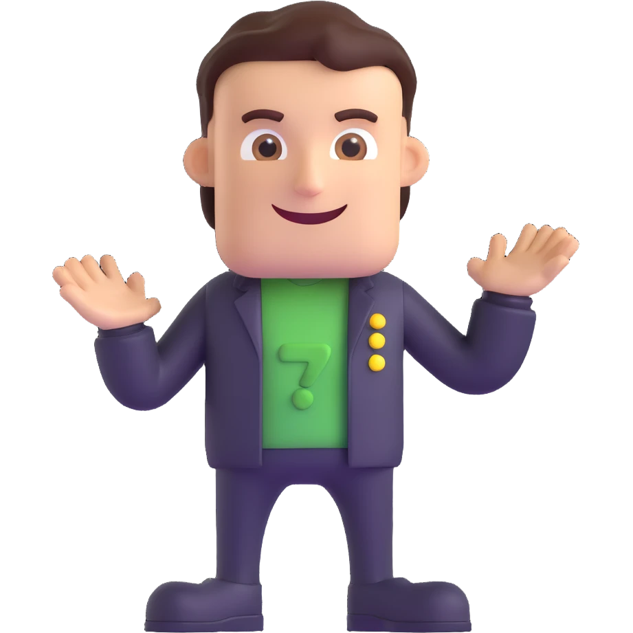 modern energetic character named Peleg representing product owner in gaming company with the word 'Better' included, friendly innovative emoji