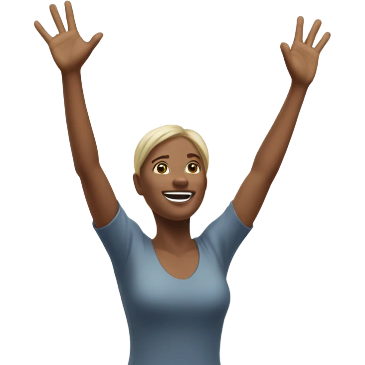 woman putting up hands emoji