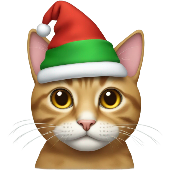Cat wearing a Christmas hat  emoji
