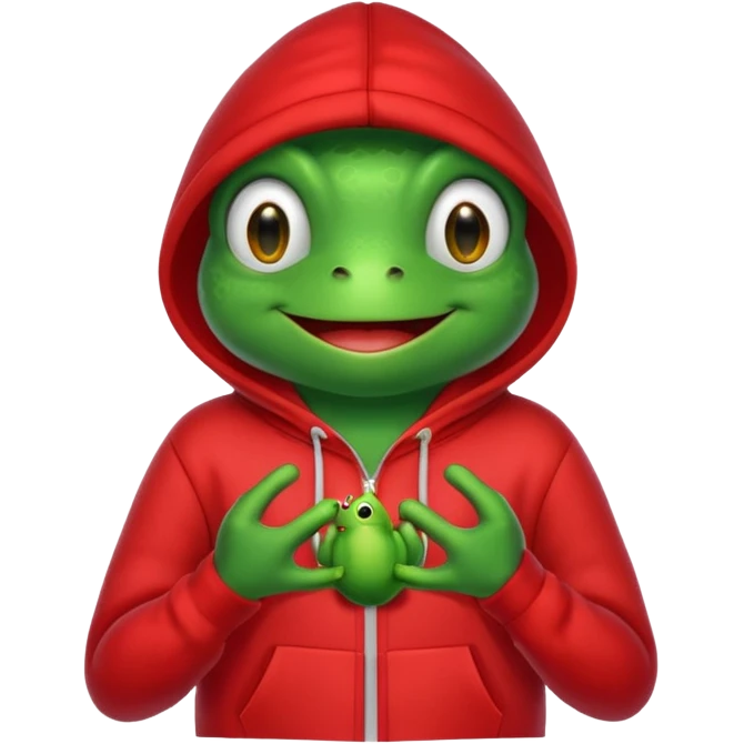 frog in a red hoodie emoji