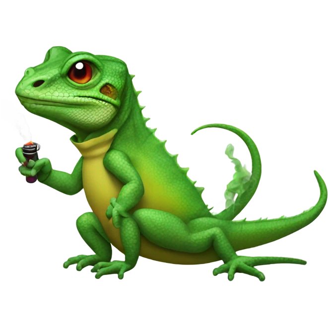 lizard smoking a vape emoji