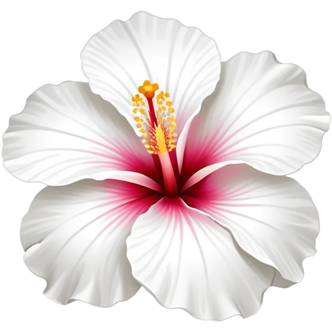 white flat hibiskus flower emoji