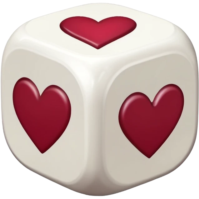two dices in with burgundy red heart details emoji