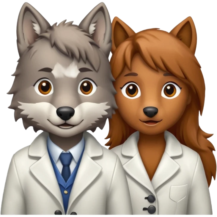 a wolf and a pony in love emoji