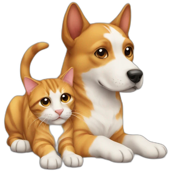 Dog on cat emoji