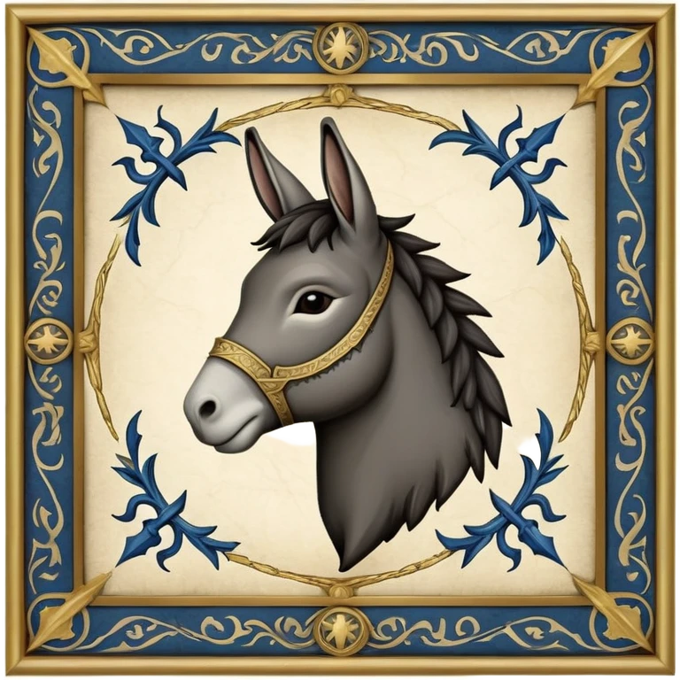 Democratic Party Donkey but in a Game Of Thrones Intro Sigil Form - in a square picture frame emoji