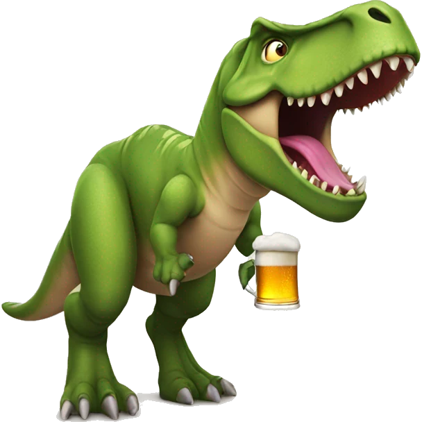 Trex with beer emoji