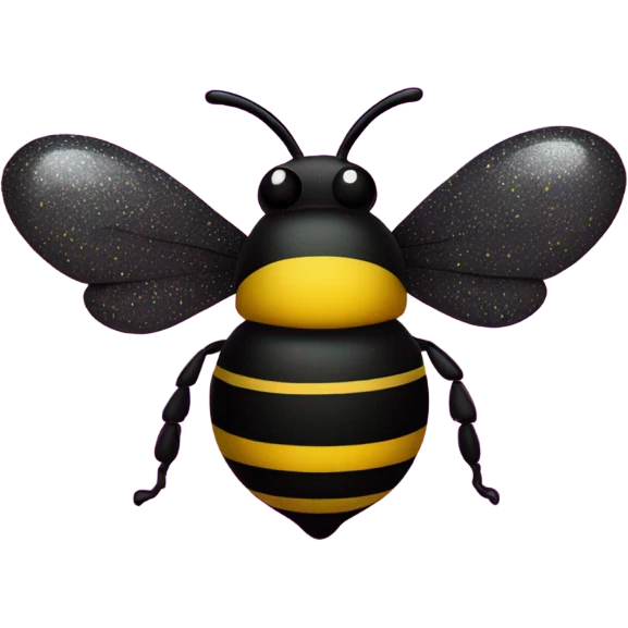 Hot pink and black bumble bee with glitter emoji