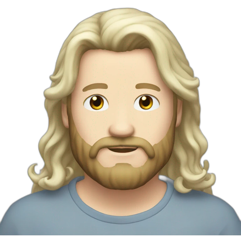 Steven Ellis white long hair beard chubby emoji