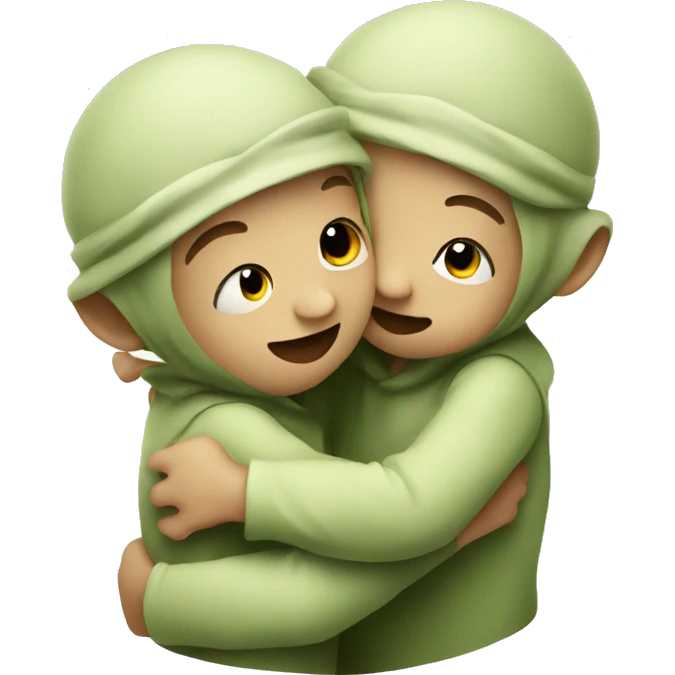 2 baby yodas hugging eachother emoji