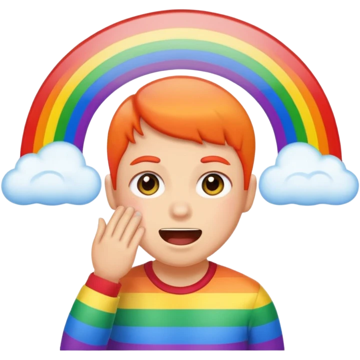 a person farting a rainbow  emoji
