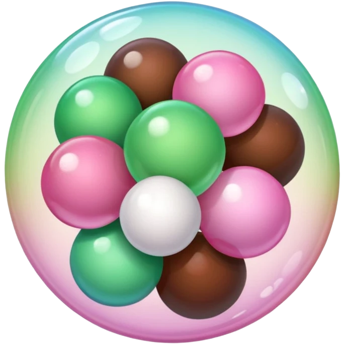 Aesthetic Bubble Tee with a pink-to-white and white-to-green match gradient, brown balls and a brown tube emoji