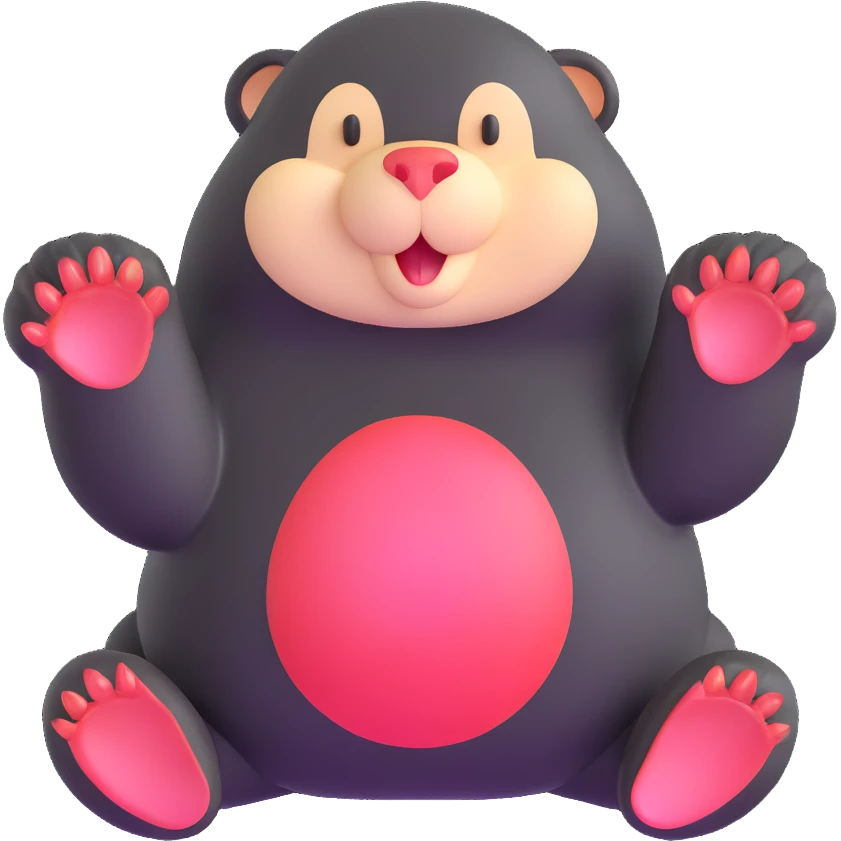 cute mole with large paws emoji