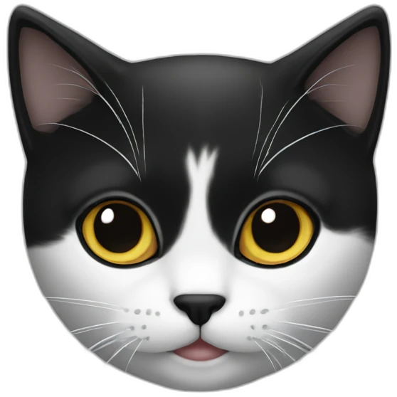 gato blanco con negro emoji
