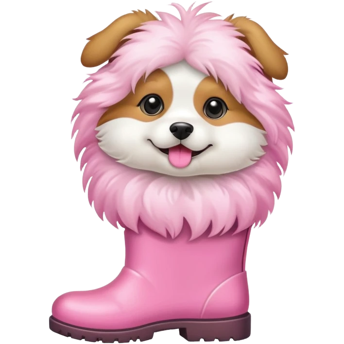 Dog with pink boots emoji