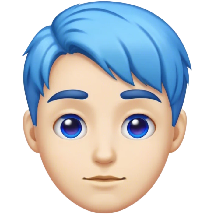 A real person face emoji and hair is a blue brain emoji