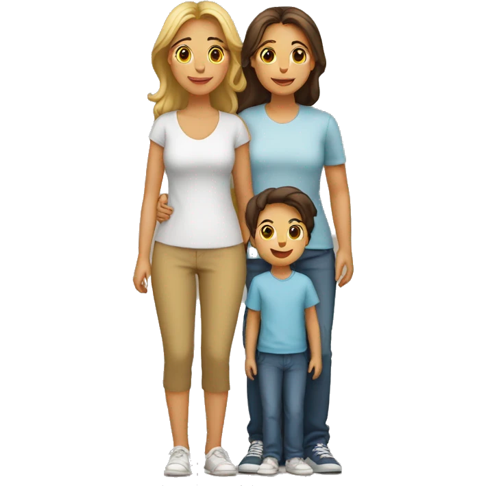 Familia de 6 personas 3 hijas y un hijo emoji