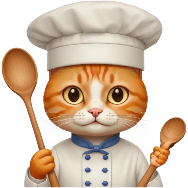 Cat with chef het and with spoon emoji