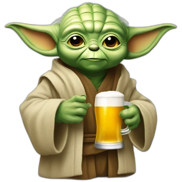 Yoda qui boit une bière emoji