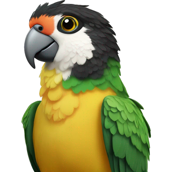 black headed caique parrot emoji