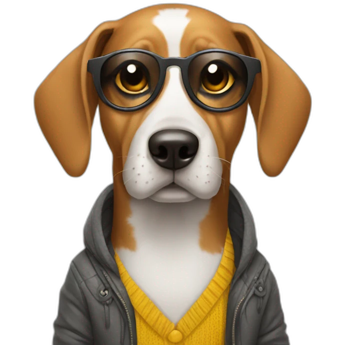 Dog in cool outfit emoji