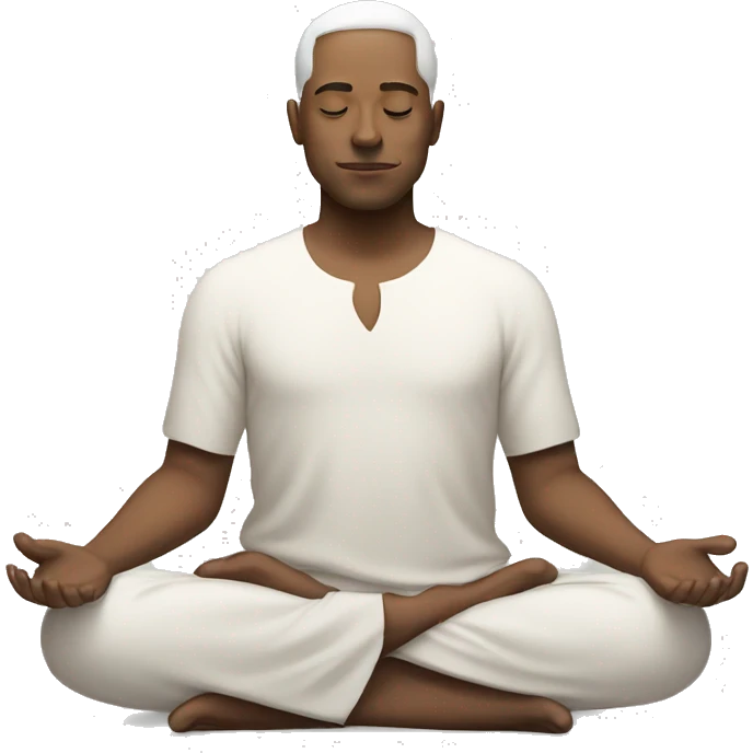 white man meditating emoji
