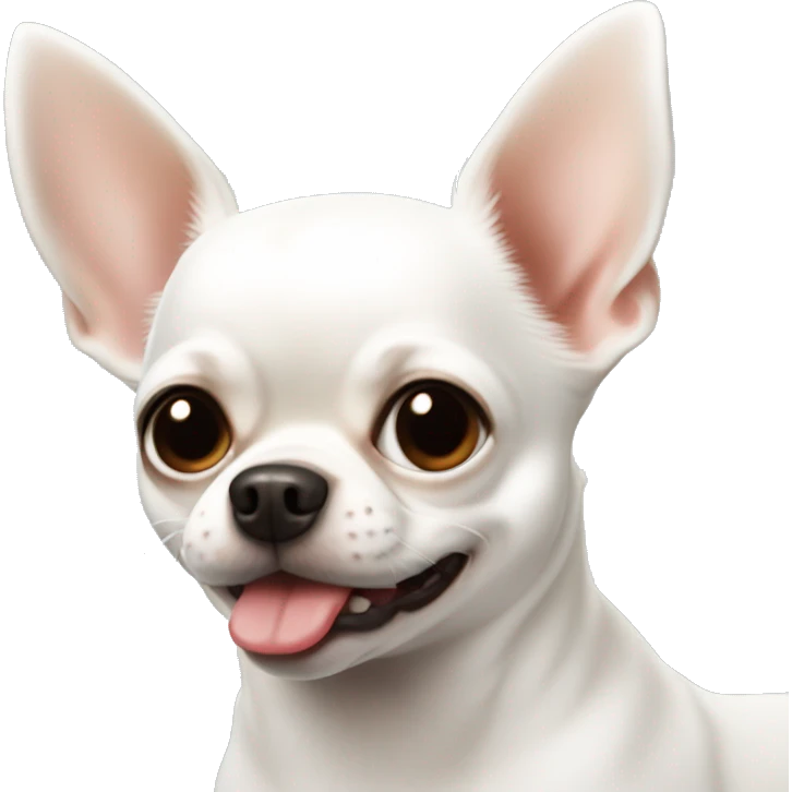White fat chihuahua dog cute  emoji