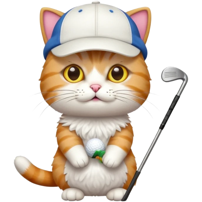 Cat playing golf in a club  emoji