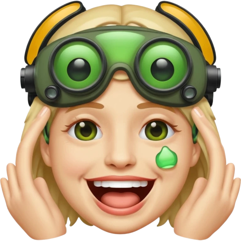 laughing crying face with night vision goggles on emoji