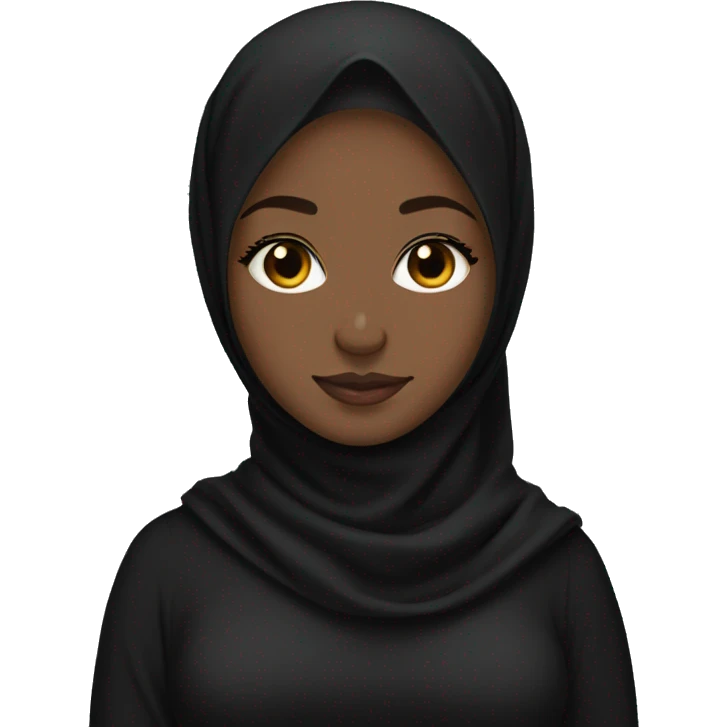 Black Hijabi wearing abaya emoji
