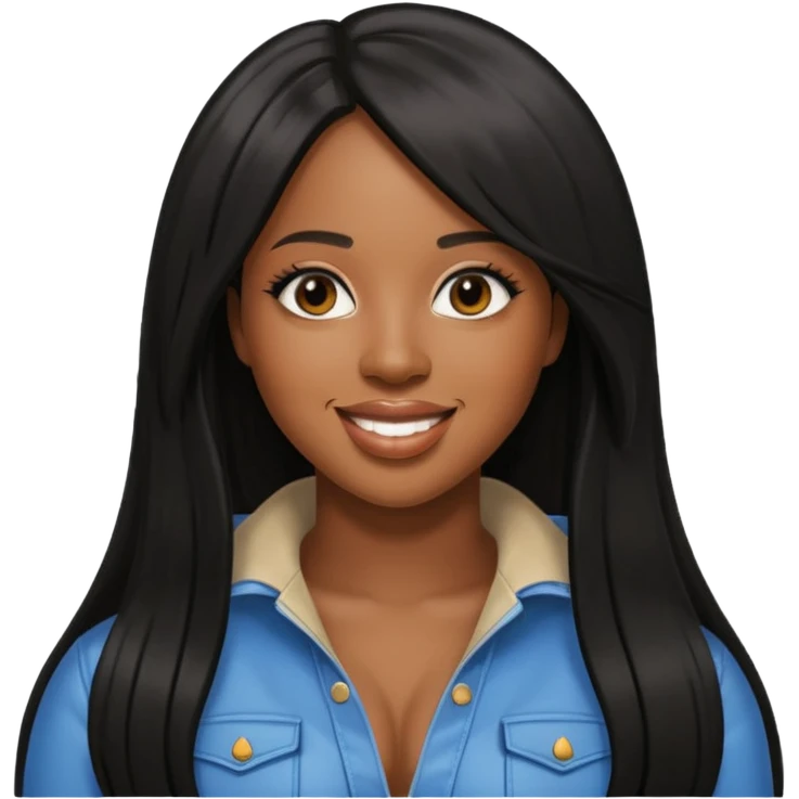 Remy Ma with black long hair emoji