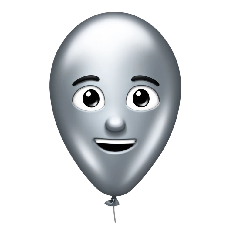 Silver Mylar balloon emoji