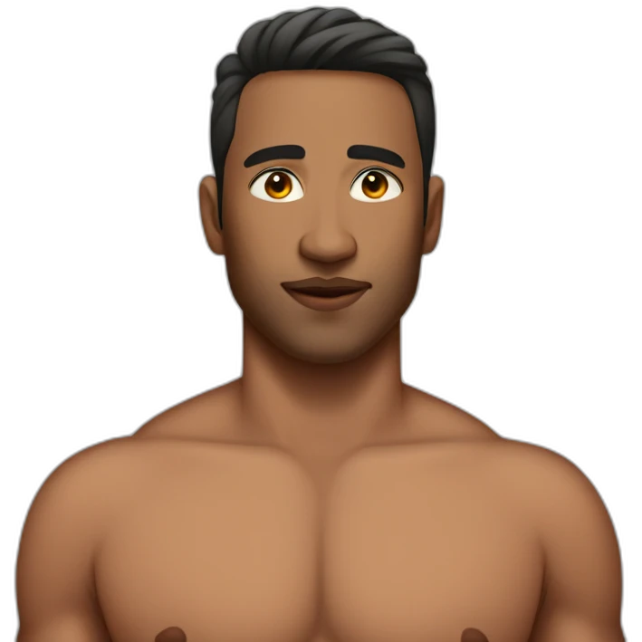 Shirtless Trans man who's had top surgery emoji