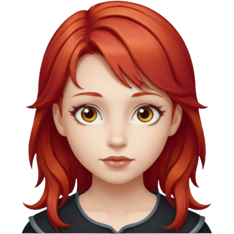 Hada, roja, con alas y unas carita mágica emoji