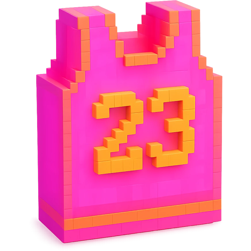 светящейся розовая баскетбольная майка с надписью "23", no background emoji