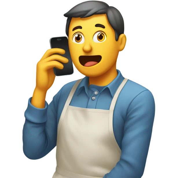 person facepalming wearing apron because ads are popping up on their phone emoji